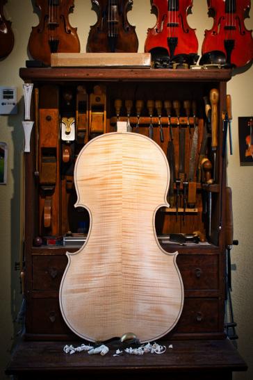 Rückwand eines Cellos